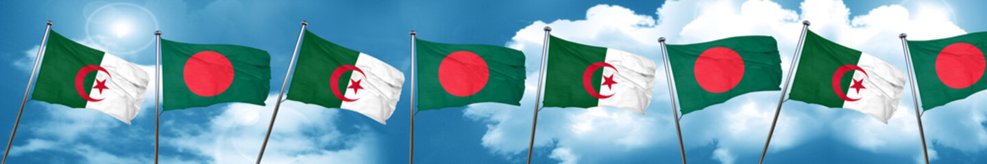 algeria flag with Bangladesh flag, 3D rendering