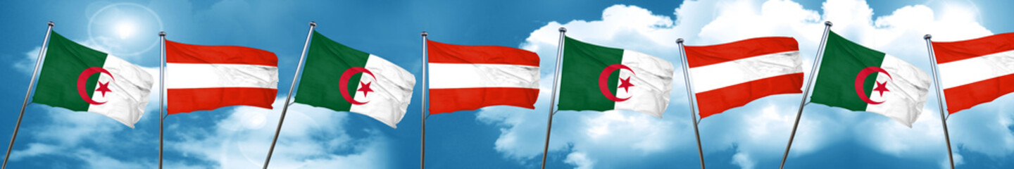 algeria flag with Austria flag, 3D rendering