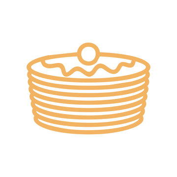 Pancakes line icon. Symbol for bakery. Production bread ingredie