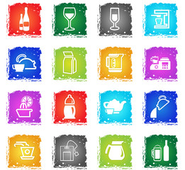 utensils for beverages icon set