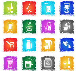 utensils for beverages icon set