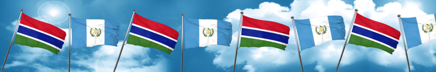 Fototapeta na wymiar Gambia flag with Guatemala flag, 3D rendering