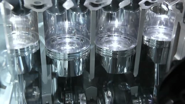 Cross section of car engine 