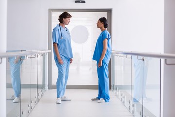 Nurse and doctor interacting with each other - Powered by Adobe