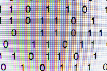 Binary code on a computer screen