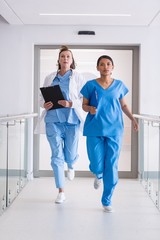 Nurse and doctor running