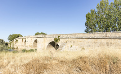 Puente Fitero bridge over Pisuerga river, Itero de la Vega, Palencia, Spain