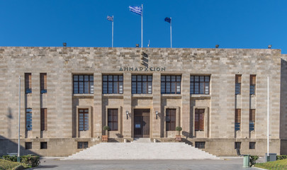 City hall building at Rhodes Town, Greece