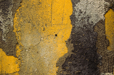 Yellow background dirty old wall
