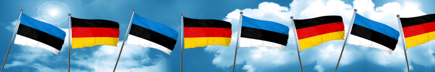 estonia flag with Germany flag, 3D rendering