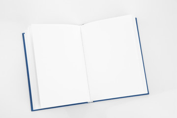 Open book on white background