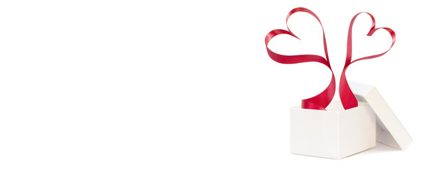 Valentine's Day Isolated gift, red hearts, banner