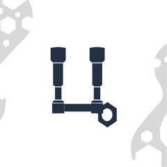 tools in form of Russian letter on white background with tools