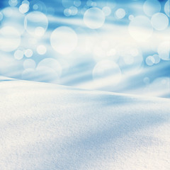 Winter christmas landscape with falling snow, winter abstract background