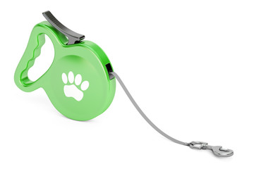 Automatic Retractable Traction Rope. Walking Lead Leash, 3D rend - obrazy, fototapety, plakaty