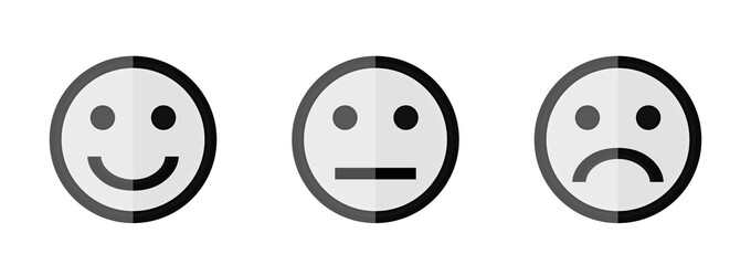 Set of three different emotions. Smiley