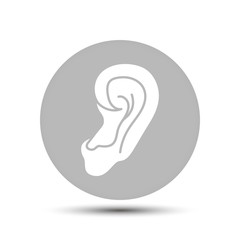 an ear. vector icon on gray background