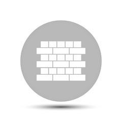 brick wall vector icon on gray background