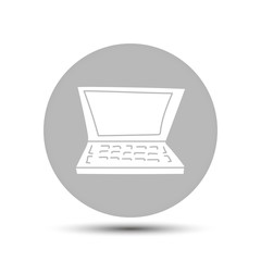 a computer. vector icon on gray background