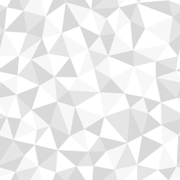 Low poly white, seamless abstract vector pattern