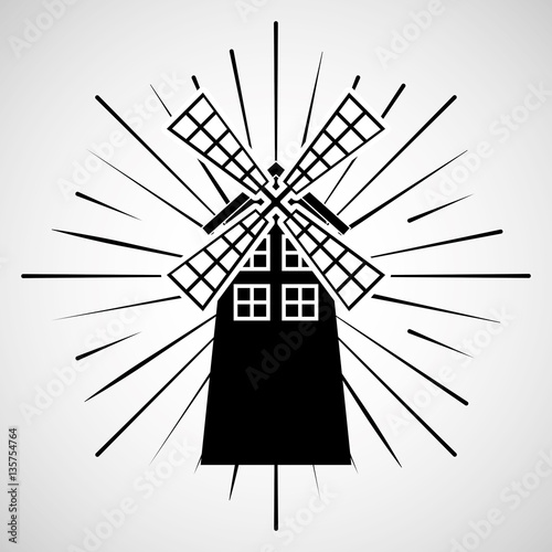 "windmill farm fresh icon vector illustration design" Stock image and