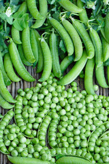 Fresh organic green peas