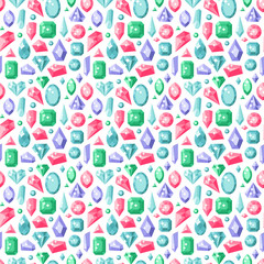 Jewelry stones seamless pattern expensive decoration.