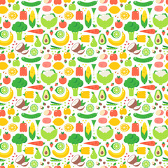 Vegetable seamless pattern garden background vector.
