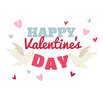 Happy Valentines Day greeting card vector illustration