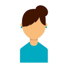 young woman avatar character vector illustration design