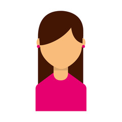 young woman avatar character vector illustration design