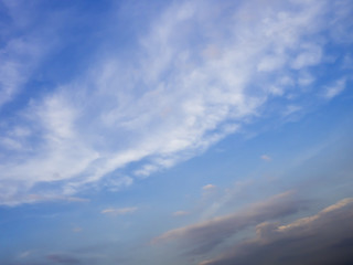 Fototapeta premium blue sky with cloud and brown cloud evening time