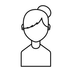young woman avatar character vector illustration design