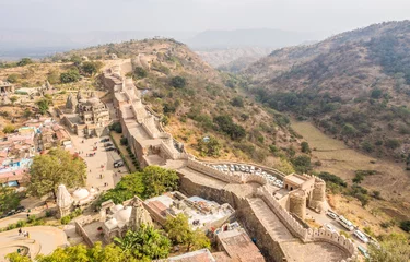 Deken met patroon Vestingwerk Kumbhalgarh-fort in Rajasthan