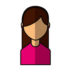 young woman avatar character vector illustration design