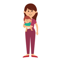 happy family members with baby vector illustration design