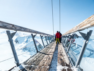Sölden skywalk with view on a glacier