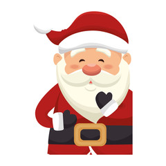 happy merry christmas santa claus card vector illustration design