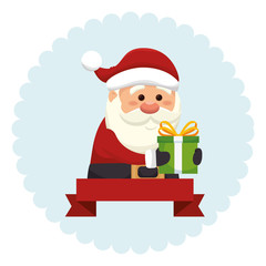 happy merry christmas santa claus card vector illustration design