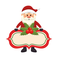 happy merry christmas santa claus card vector illustration design