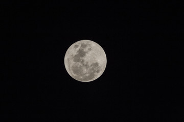 Blur moon with isolated black sky background for text adding