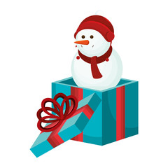 happy merry christmas snowman card vector illustration design