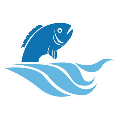 sea fish emblem icon vector illustration design