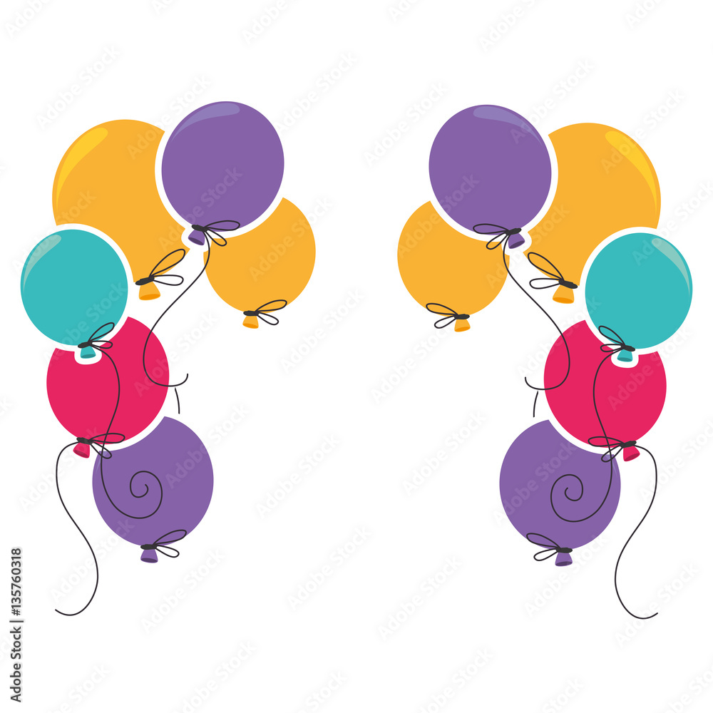 Canvas Prints balloons air party card vector illustration design