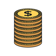 coin cash money flat icon vector illustration design