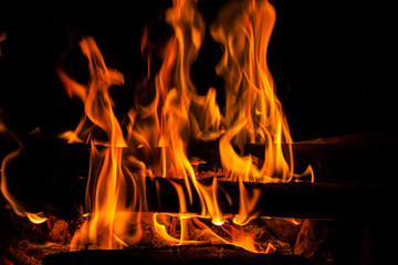 Closeup of bonfire