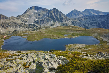 Amazing Landscape of Kamenitsa peak and Tevno Lake, Pirin mountain, Bulgaria