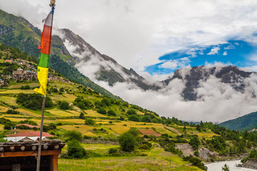 Mountain in Chame, Nepal, Annapurna circuit.