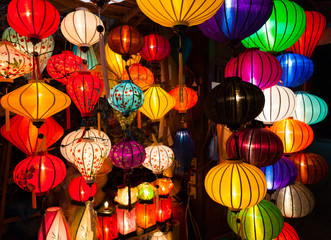 Traditional colourful Asian lanterns