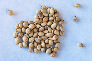 Coriander Seeds in a Heart Shape